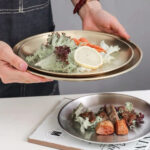 8PC Metal Dining Dish Stainless Steel Round Plate Shallow Tray 14/17/20/23/26cm BBQ Picnic Camping Food Container Tableware Set - Image 19