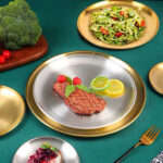 8PC Metal Dining Dish Stainless Steel Round Plate Shallow Tray 14/17/20/23/26cm BBQ Picnic Camping Food Container Tableware Set - Image 20