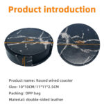 6 Pcs Artificial Leather Coasters Marble Style with Holder Drink Coaster for Bar Kinds of Cup Kitchen Dining Table Decor - Image 17