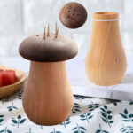 Toothpick Holder Dispenser Creative Walnut Wood Cute Mushroom Head Toothpick Dispenser Container For Home Kitchen Restaurant - Image 16