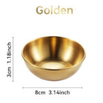 Pratos de molho dourado de aço inoxidável, 4 unidades, 2 peças, aperitivo, tempero, servindo pratos, bandeja, tempero, talheres de cozinha - Image 18