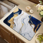 Marble Kitchen Dish Drainer Mat Antiskid Draining Mat Coffee Maker Drain Pad Quick Dry Tableware Mat Kitchen Absorbent Placemat - Image 25