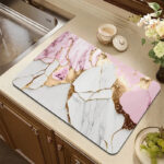 Marble Kitchen Dish Drainer Mat Antiskid Draining Mat Coffee Maker Drain Pad Quick Dry Tableware Mat Kitchen Absorbent Placemat - Image 36