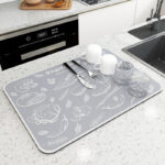 Super Antiskid Large Kitchen Absorbent Draining Mat Super Absorbent Draining Coffee Dish Drying Mat Quick Dry Bathroom Drain Pad - Image 28