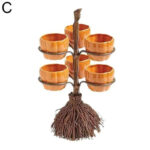 Halloween Pumpkin Snack Shelf Fruit Plate Wooden Stand Candy Serving Plate Bowl Kitchen Party Food Display Tray - Image 7
